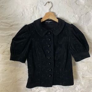 Vintage  Betsey Johnson  NY Corduroy Victorian Top EUC